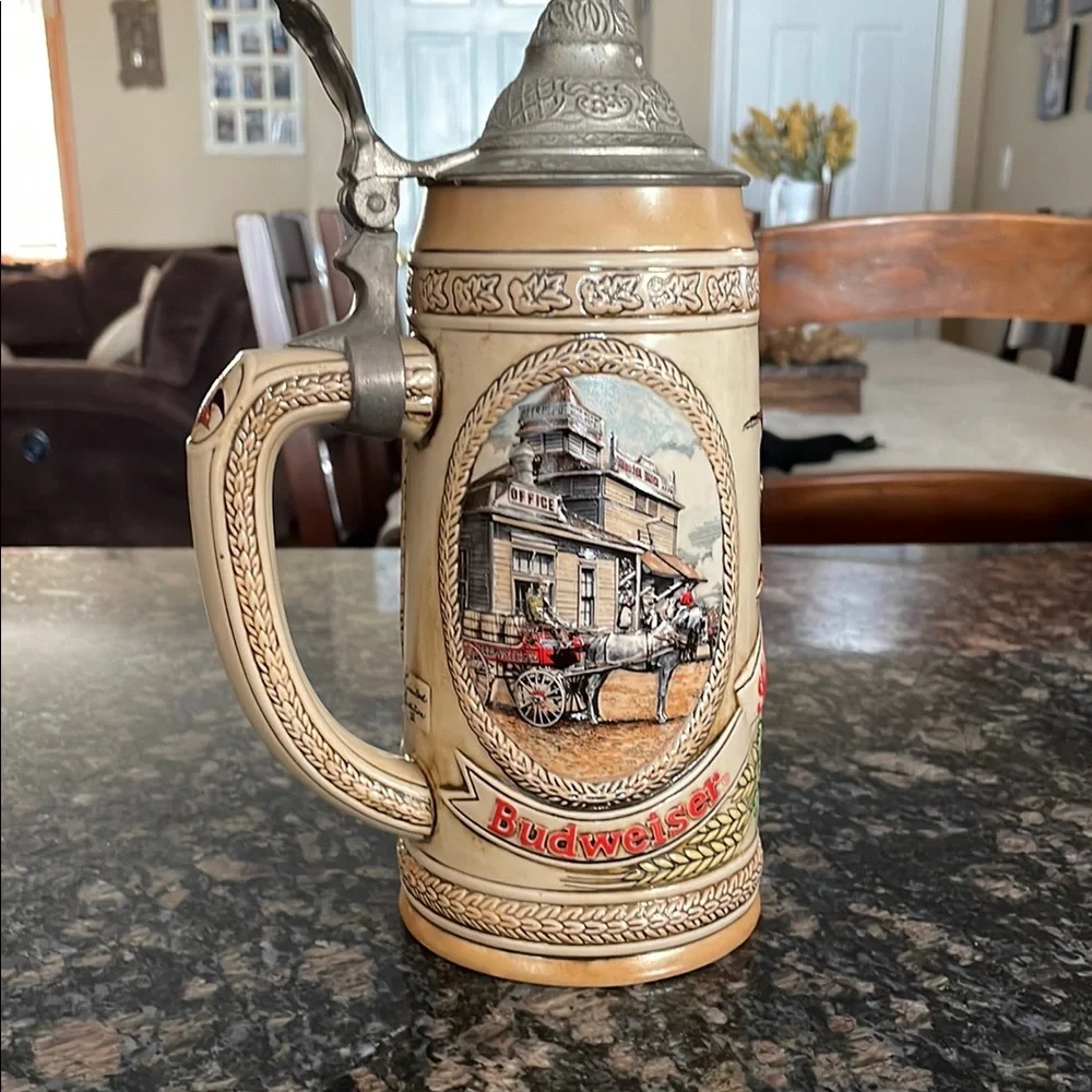 Vintage Beer Stein with Ship Design